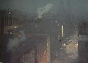 julian alden weir The Bridge:Nocturn (mk43) oil painting on canvas